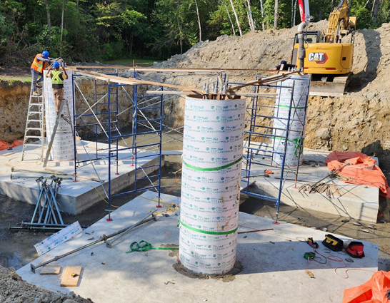 70m dock down self support tower